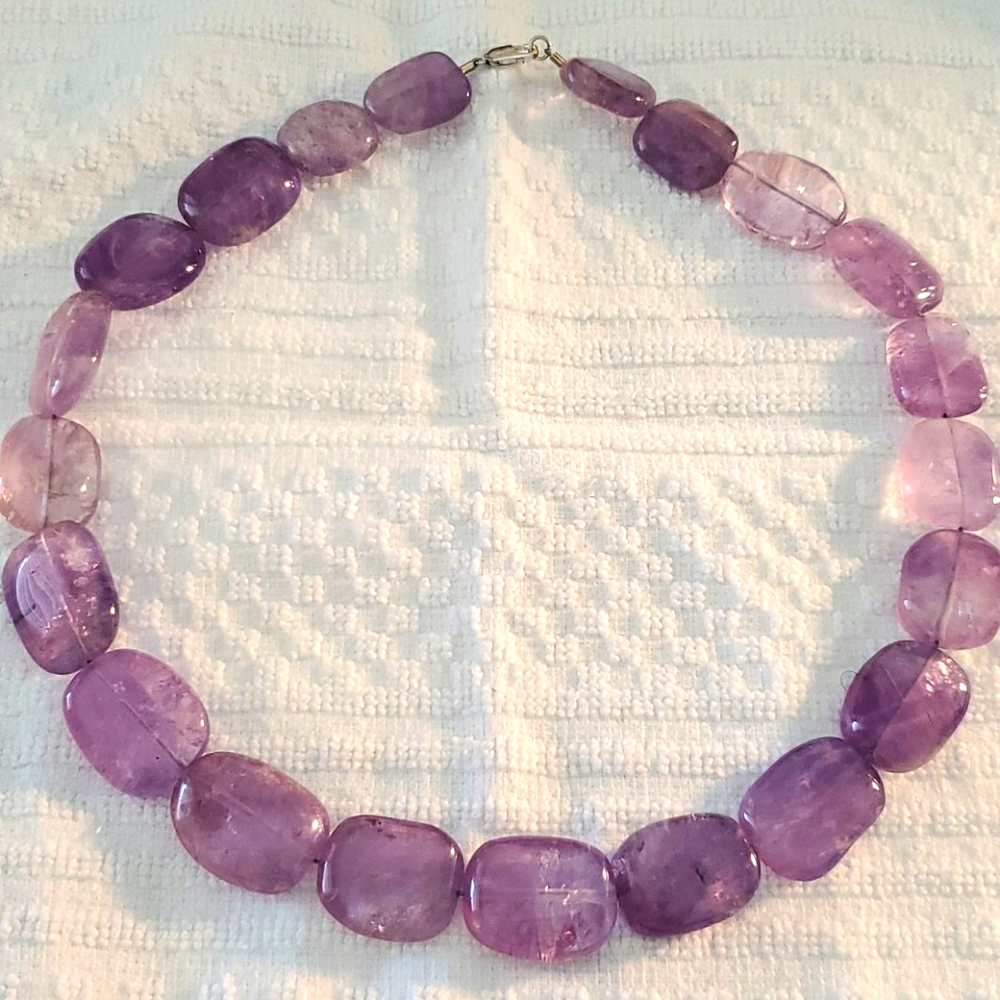 18" Amethyst Necklace with 3/4 in stones